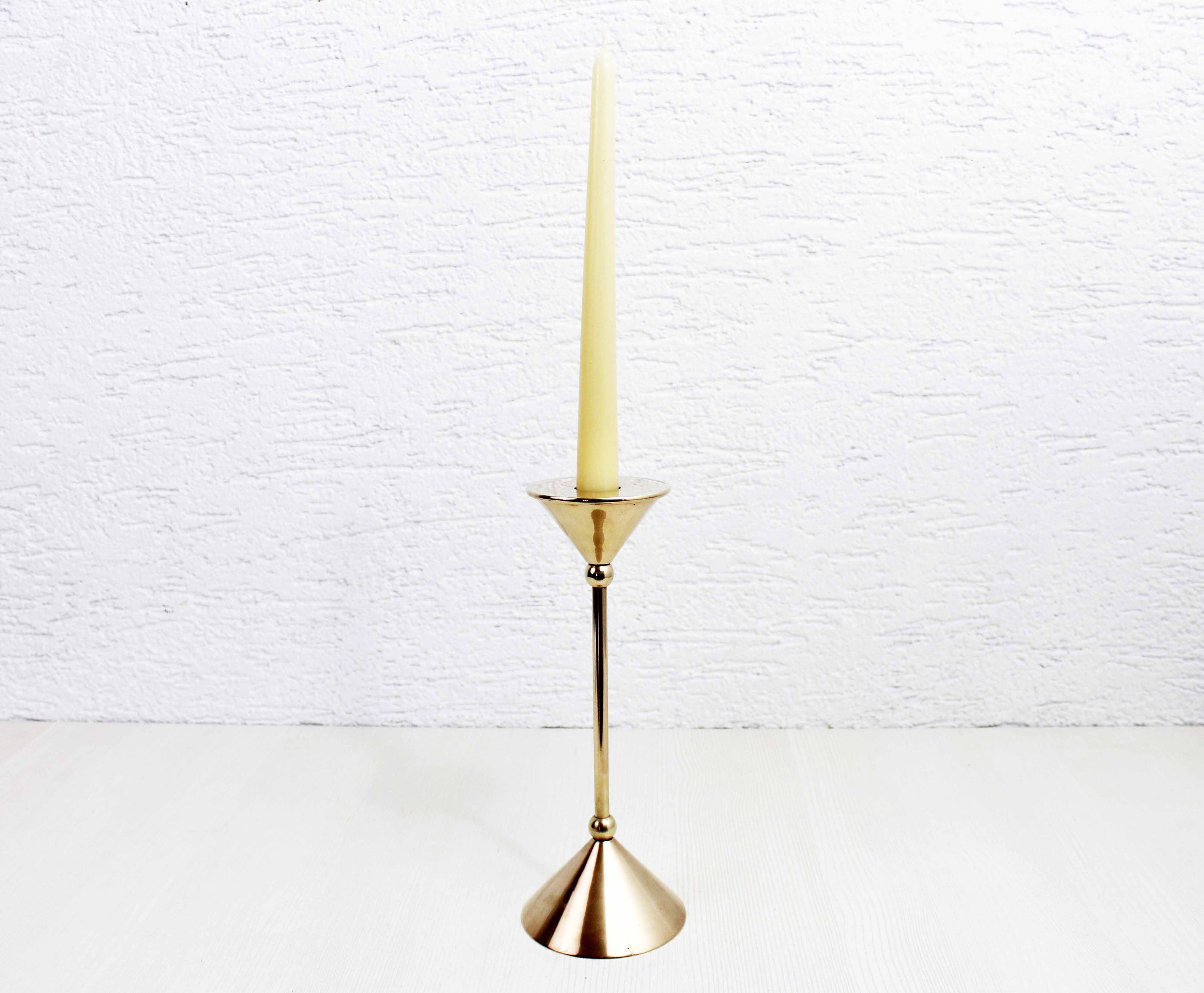 Scandinavian brass candle holder