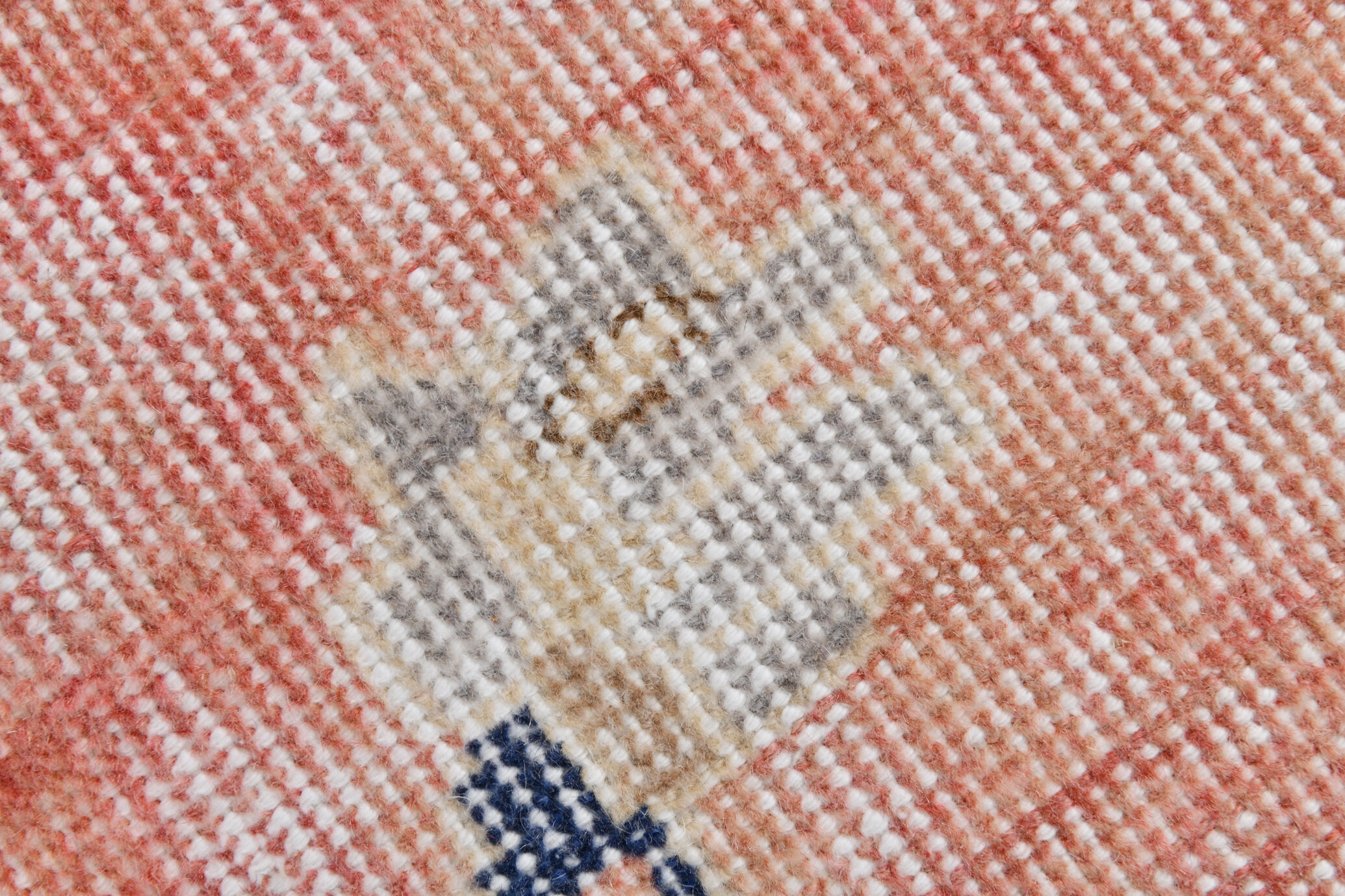 Navy blue vintage rug 317x220cm