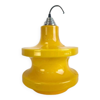 Vintage yellow glass pendant lamp / chandelier