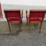 Pair of red Bridge chairs