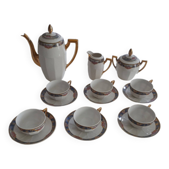 tea or coffee service in Limoges porcelain Michelaud Frères