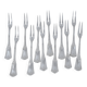 Sfam Empire Without Restraint, 12 snail forks, seafood in silver-plated metal.
