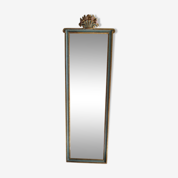 Golden wooden mirror 120x38cm