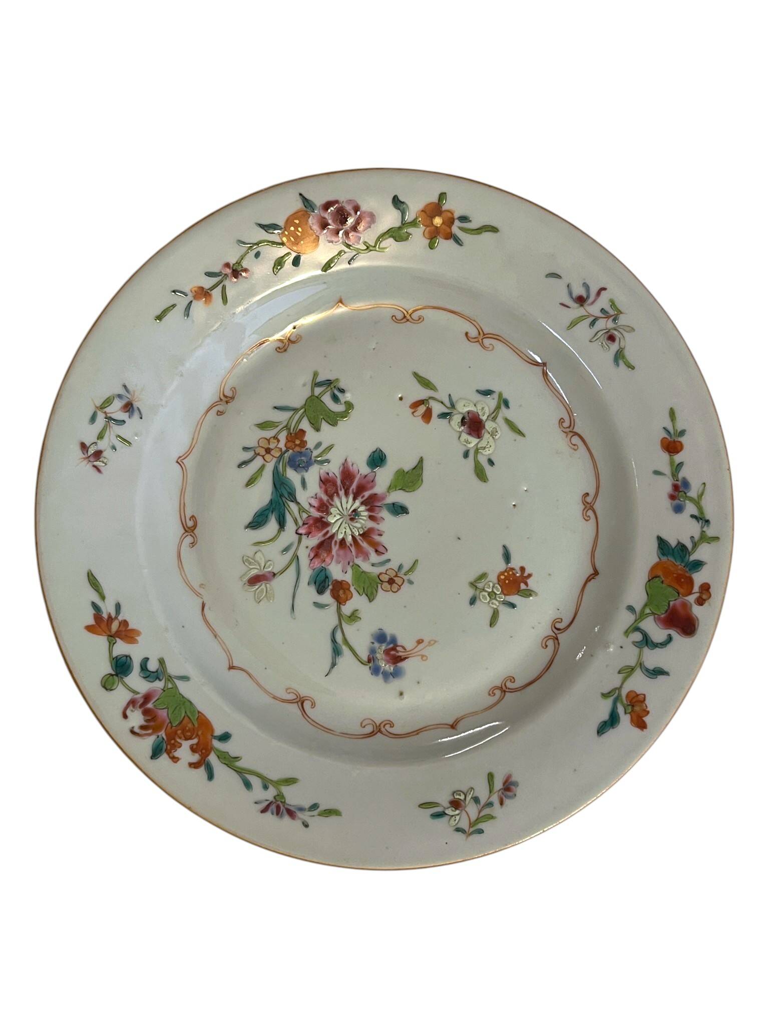 China, porcelain plate East India Company floral decoration 18th century