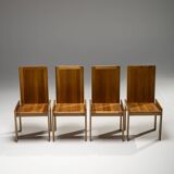 Lot de 4 chaises de salle à manger italiennes en orme par Romanutti, Italie, années 1970