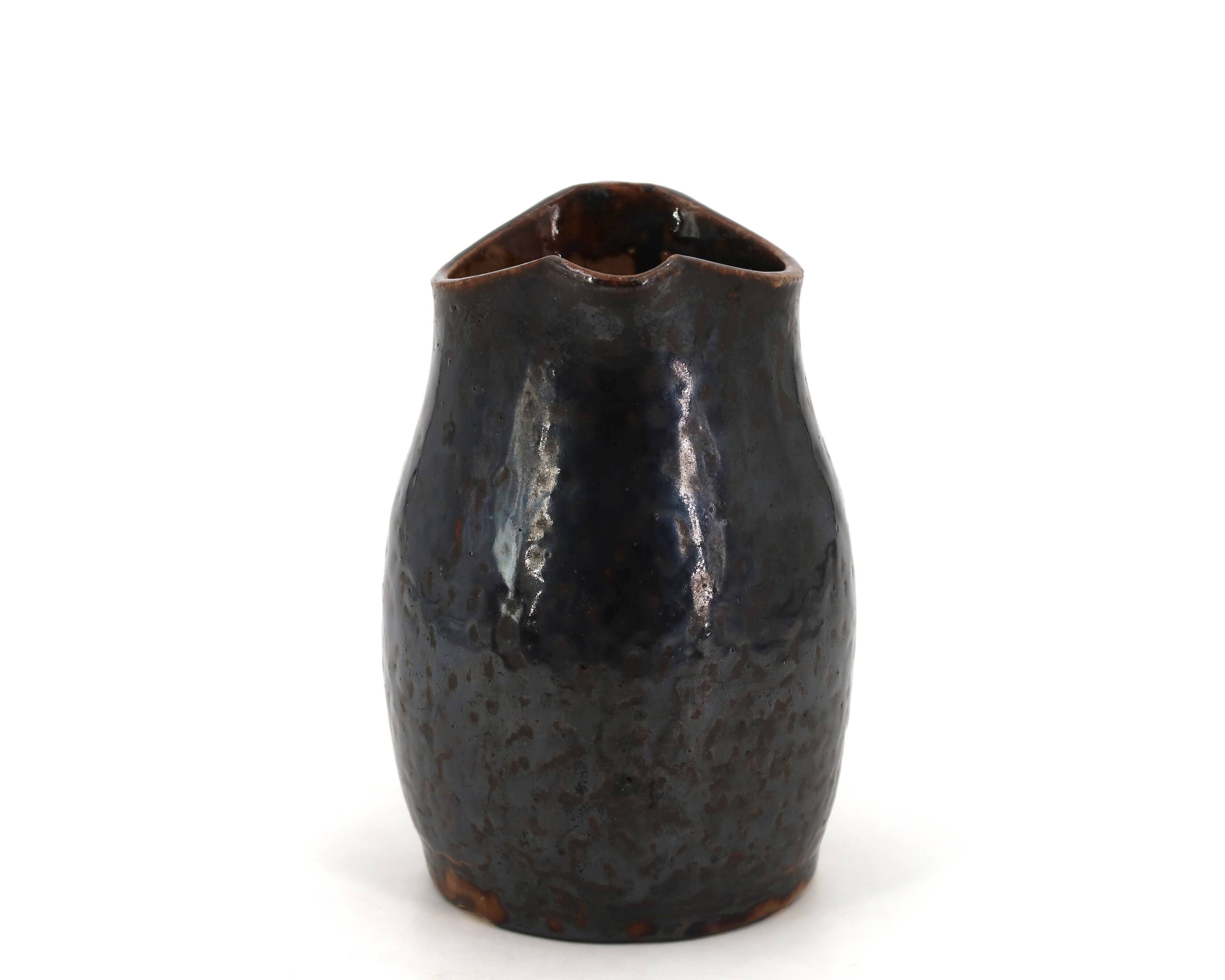Black stoneware pitcher by Jean Talbot, La Borne ceramics from the 1940s.