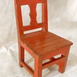 Ancien set pupitre et chaise d’écolier en teck birman patine rouge d'origin