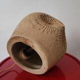 Vintage stoneware owl lamp, circa 1970