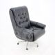 Scandinavian style leather office swivel armchair, 1970s