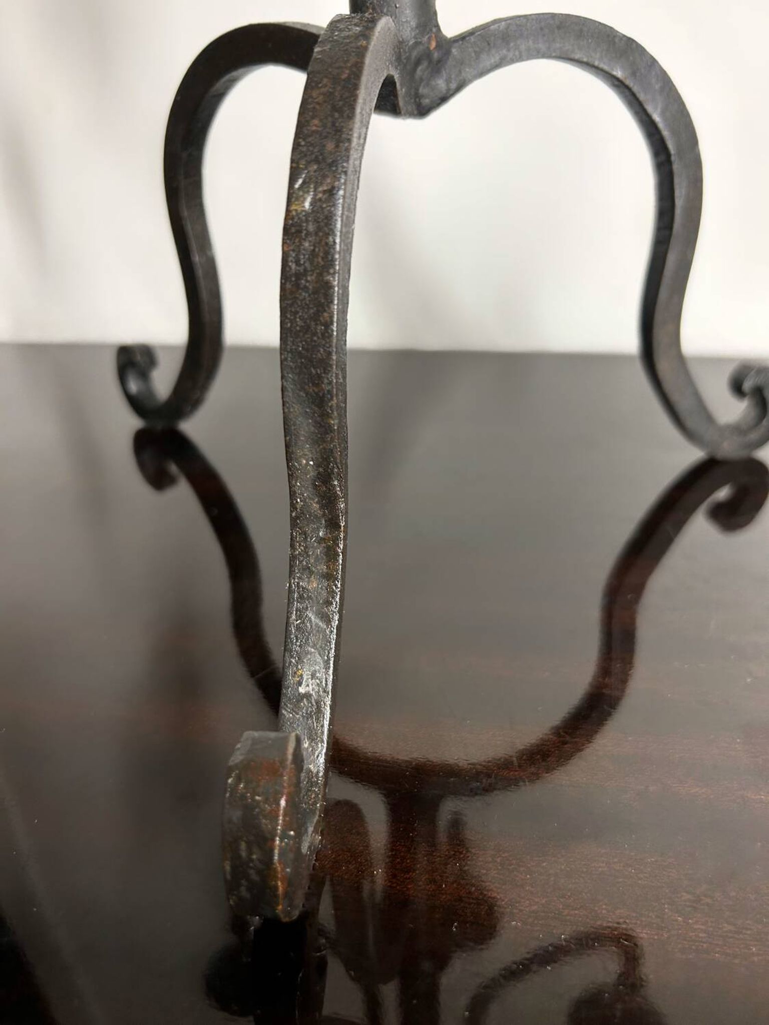 Brutalist wrought iron candlestick from the 60s