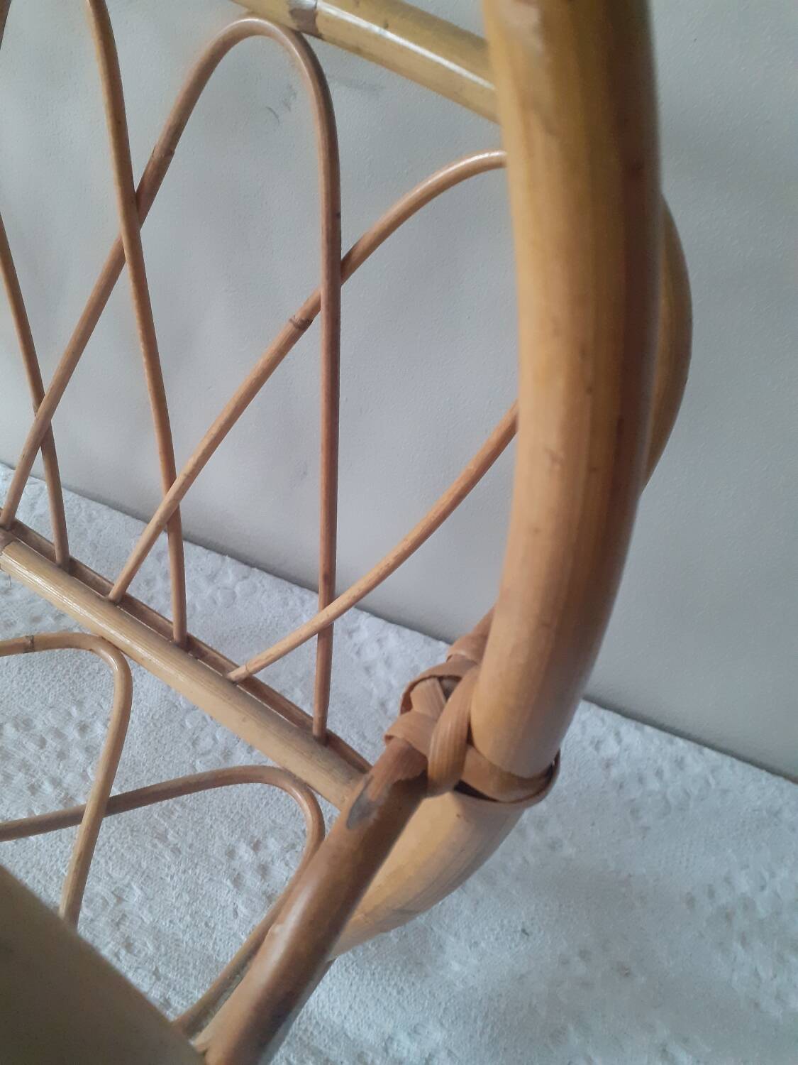 Rattan wicker magazine rack