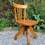 Vintage wood swivel office chair