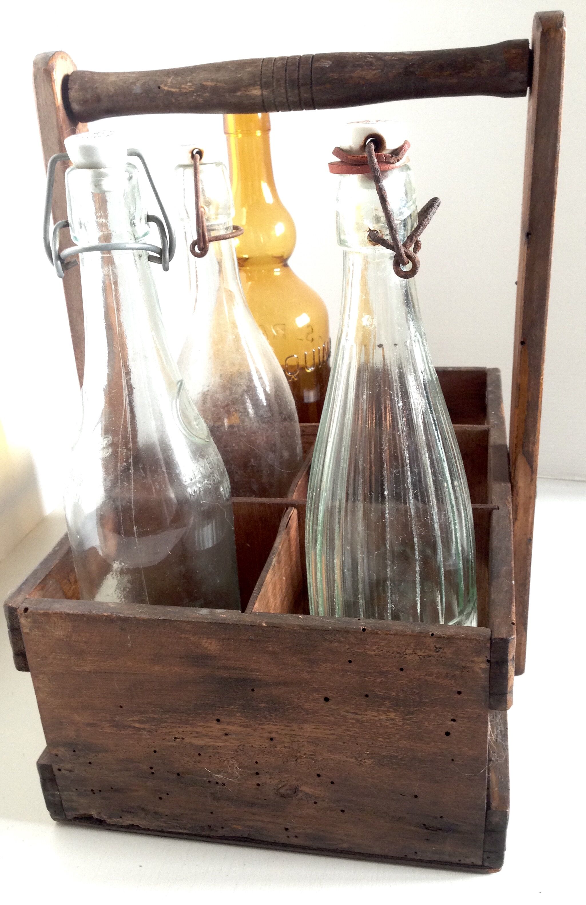 Old bottle wooden door