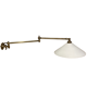 Brass and opaline art deco swing swivel wall lamp