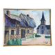 Oil painting on canvas Normande R.Oswald 1960 gilded wooden frame