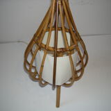 Rattan tripod lamp from the 50s
