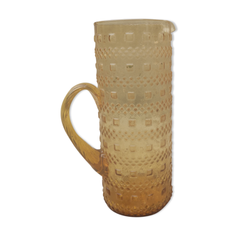 Molded glass pitcher