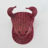 Bull head, minotaur in rattan 60s 70s