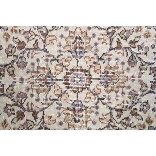 Vintage Turkish Hand-Knotted Wool Cotton Beige Area Rug 158x284