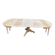 Table à manger ronde pied central extensible décapée en bois massif 3 rallo
