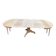 Table à manger ronde pied central extensible décapée en bois massif 3 rallo