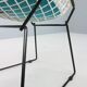 Chaise Diamond de Harry Bertoia en métal blanc et noir et assise en cuir neuf