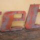 Letter to sign vintage metal 'I '.