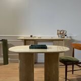 oblong travertine dining table, oblong travertine dining table