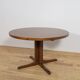 Table à manger ronde en teck extensible des années 1960, Danemark
