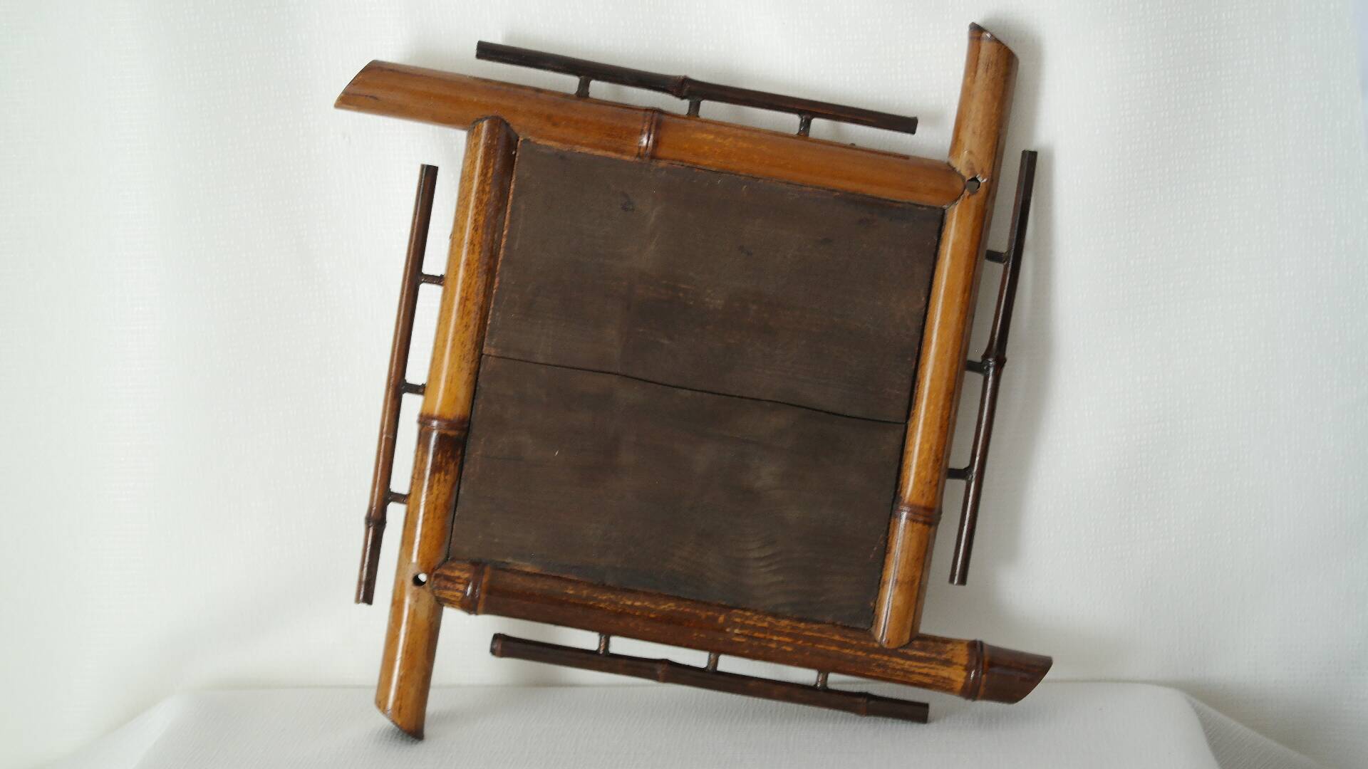 Vintage bamboo wall mirror 50's