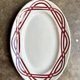 Oval dish in burgundy ironstone