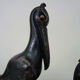 Regulated inkwell and marble signed Franjou pelican art deco