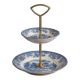 Johnson Bros. Two-Tier Serving Dish – “Coaching Scenes” – Blue English Earthenware