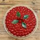A trompe l’oeil strawberry pie dish