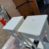 Pair of cream-washed wood stands