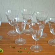 Lot de 7 verres à pied motif herbes folles