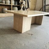 Rectangular travertine coffee table