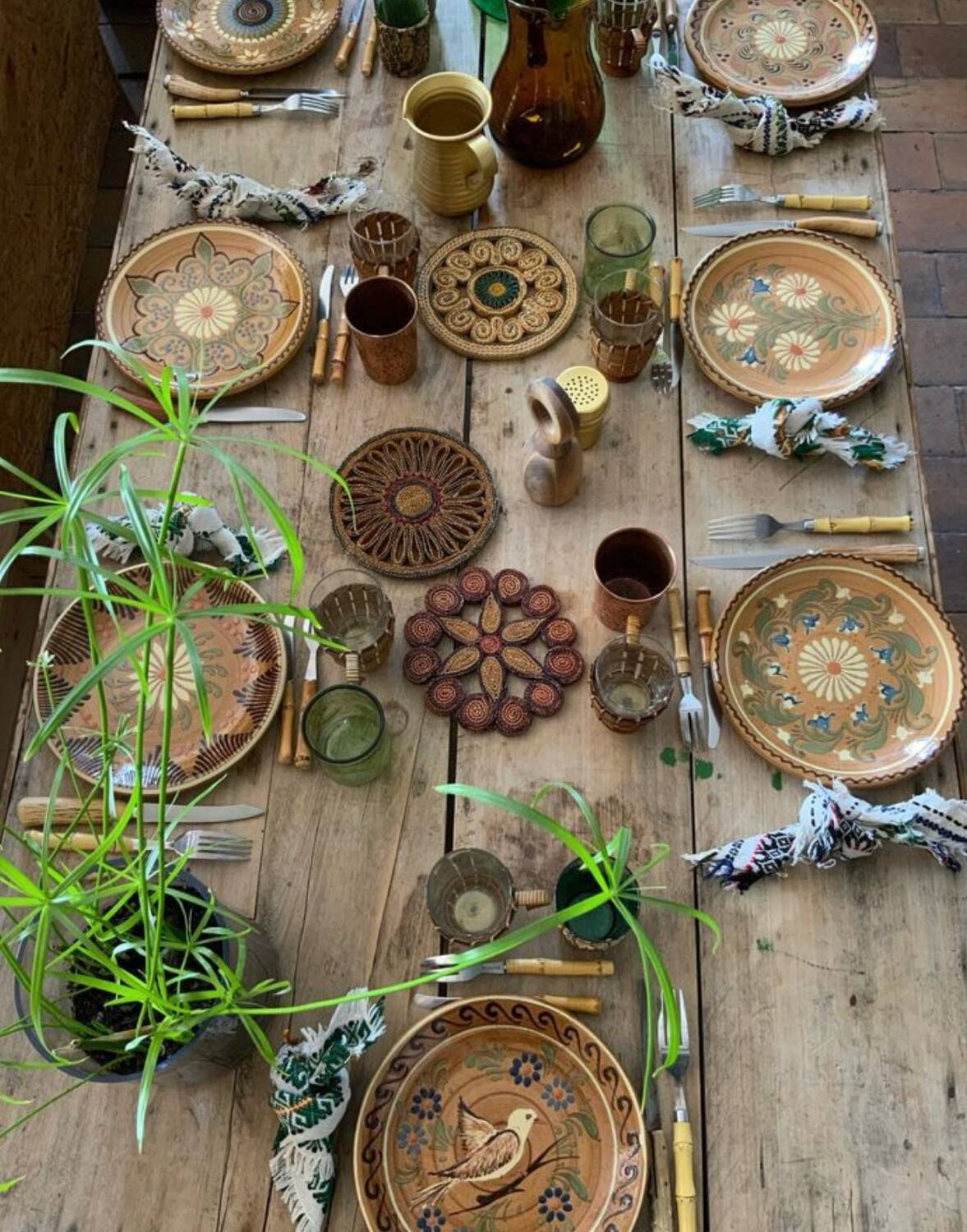 Vintage artisanal plates