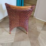Woven rattan armchair, 1980s