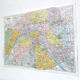 Vintage map 1970 Paris and its neighborhoods