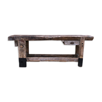 Old solid wood workbench