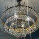 Brass chandelier with crystal pendants