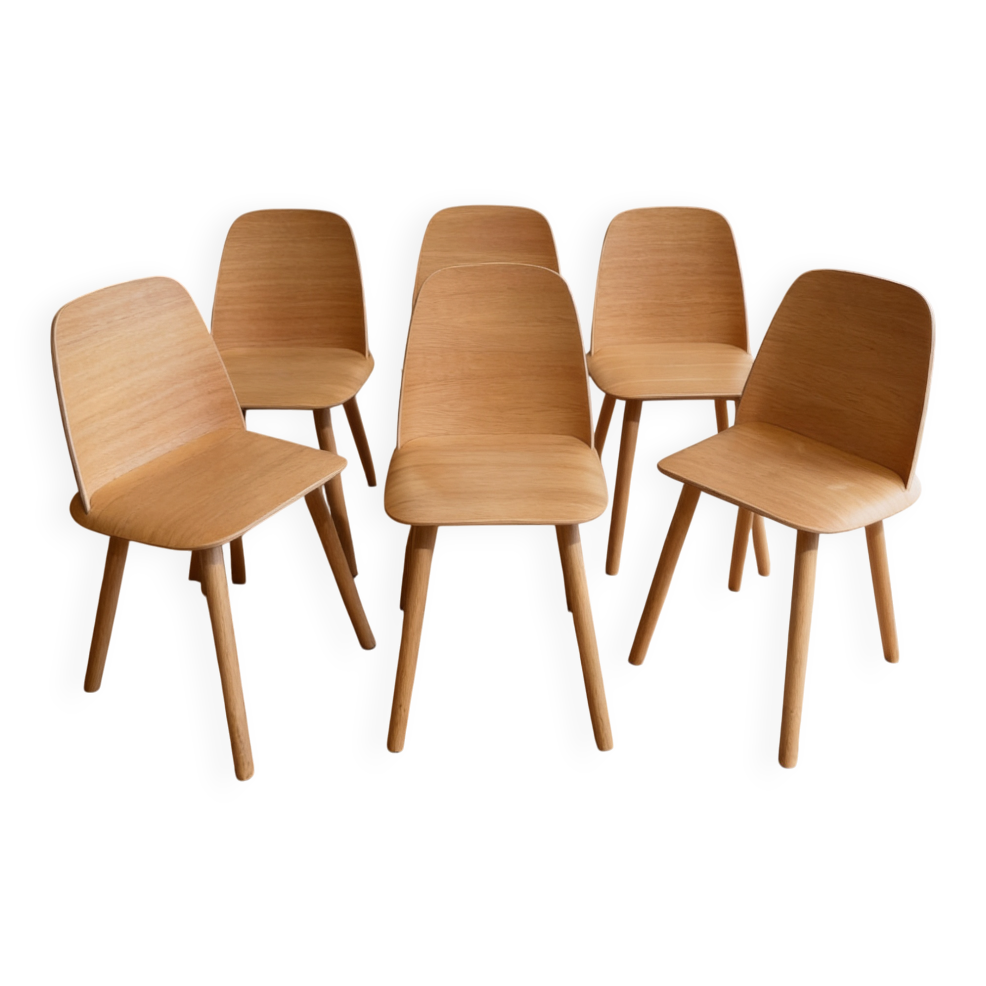 Suite de 6 chaises Nerd Chair, Muuto