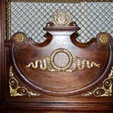 Large Empire library in solid mahogany, late nineteenth century