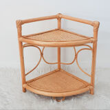 Rattan corner shelf