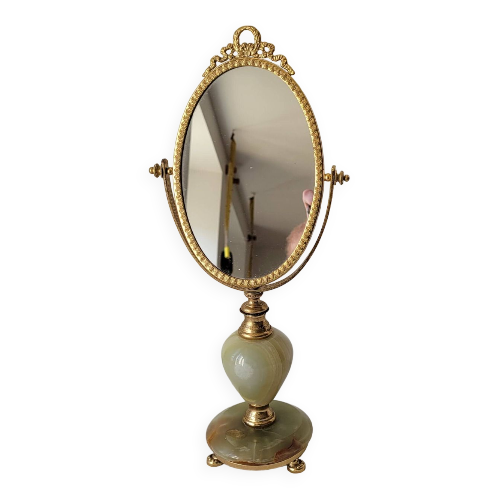 Miroir en onyx et métal doré
