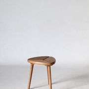 Scandinavian Tripod Pinewood and Beech Stool, 1950s