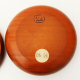 Vintage turned wood bowl with lid, trinket box with lid, Handmade