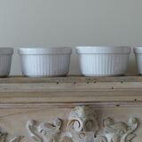 4 vintage ramekins in white ceramic