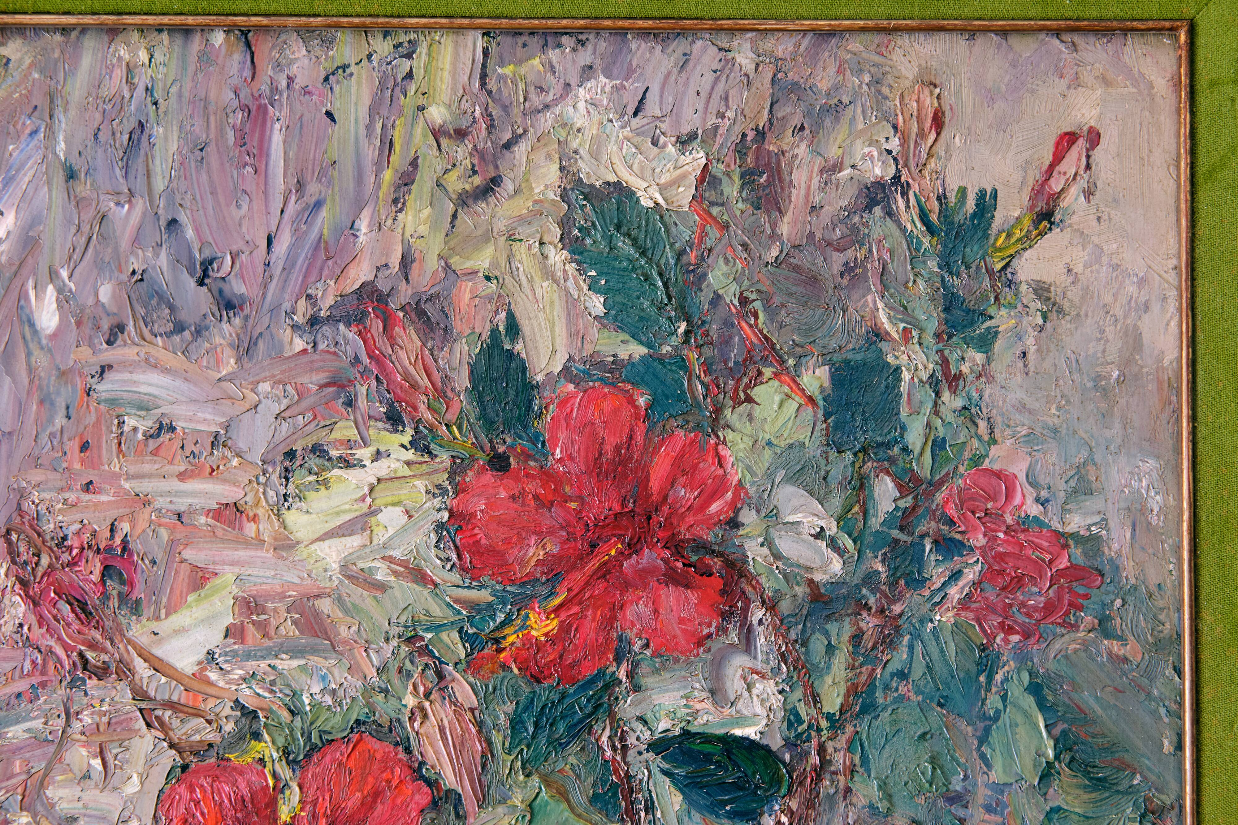 <hibiscus rosa-sinensis>,carlo aimetti (bisuschio, 1901-1980)